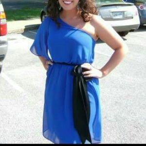 Dillard's blue one shoulder dress