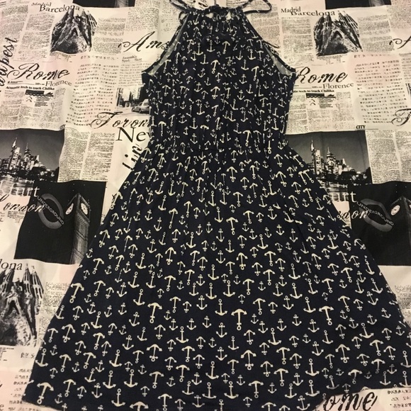 Navy and white Old Navy anchor dress