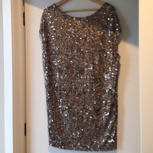Vince dress - sequined, brown, metallic