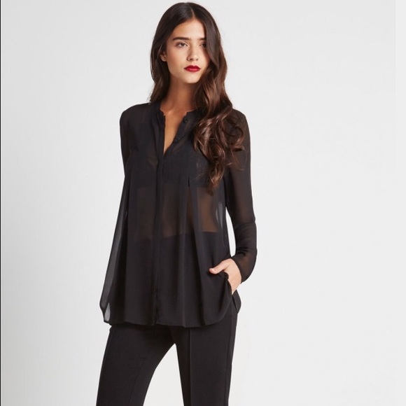 BCBGeneration sheer pleat shirt - Picture 2 of 4