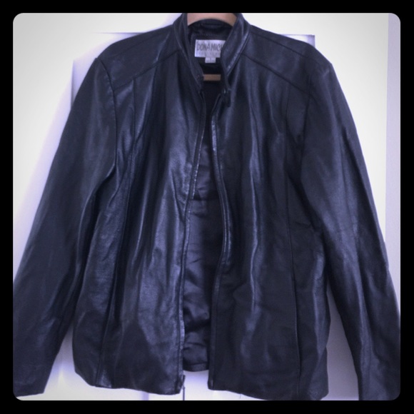 Leather motorcycle jacket