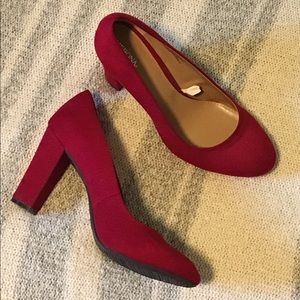 Like New Red Chunky Heels