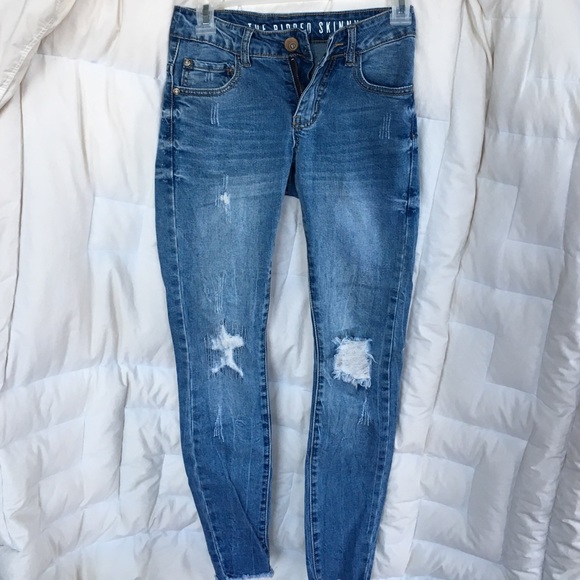 Light distressed denim