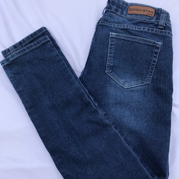 GOGO STAR dark skinny jeans.