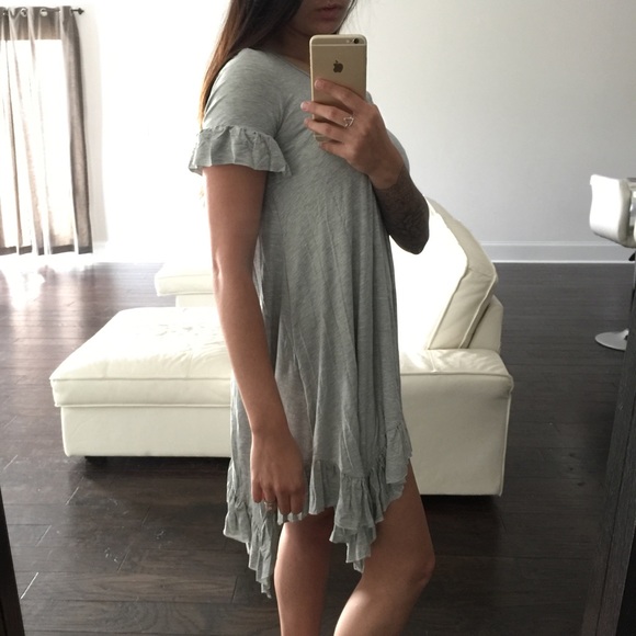 1 LEFT! Ruffle Gray Swing Dress - Picture 4 of 4