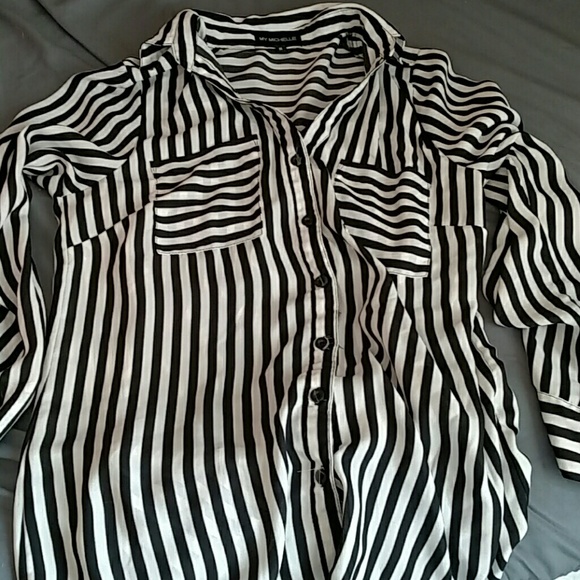 *LAST CHANCE!* Black and White Striped Shirt