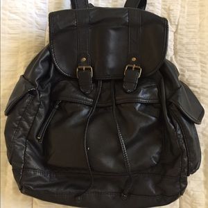 Cargo Faux Leather Backpack