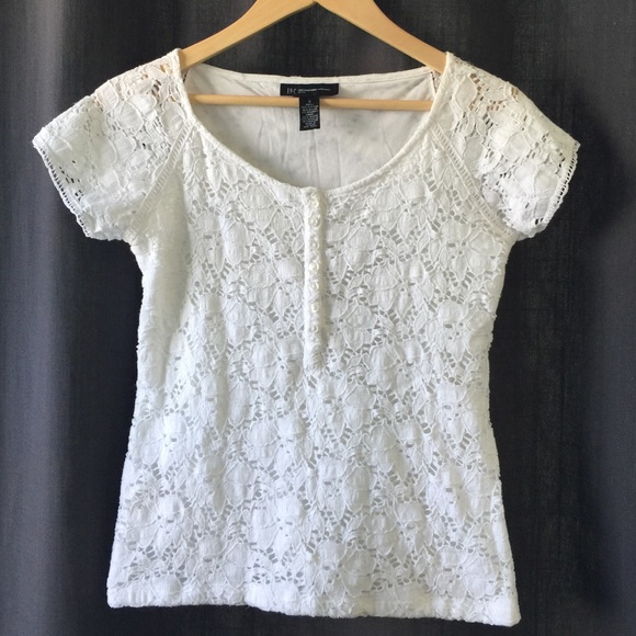 White lacy top