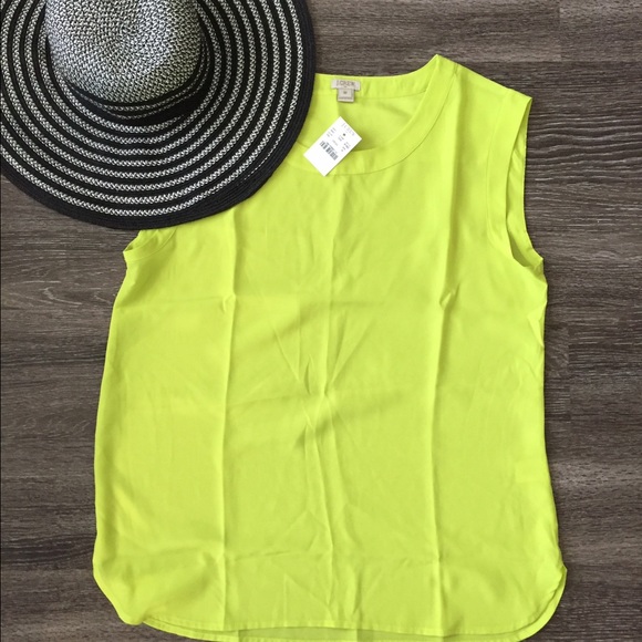 NWT Chartreuse J. Crew blouse