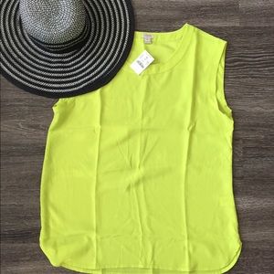 NWT Chartreuse J. Crew blouse