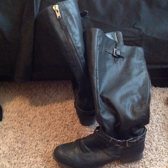 Tall zipper back boots black - Picture 1 of 1