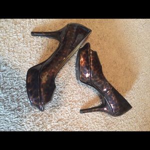Nine West Leopard platform heels