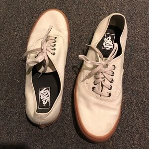 Men's cream, and tan vans