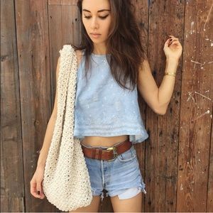 Zara chambray tank + short set. XS/S