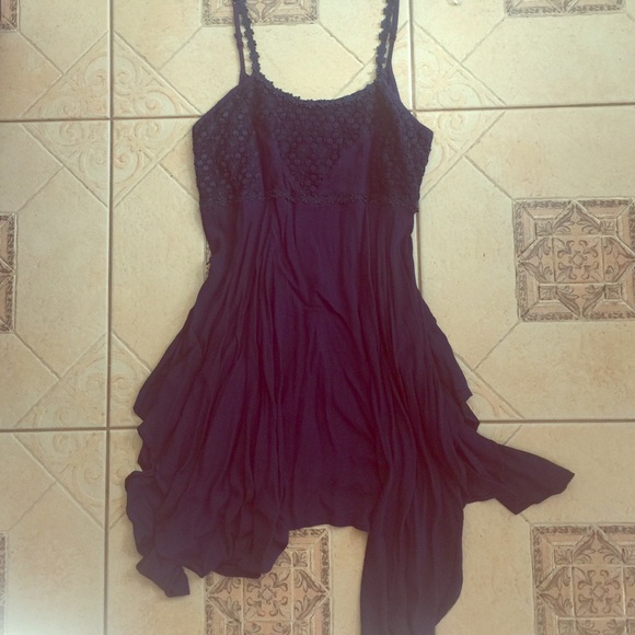 Sugarcloth Navy Blue Flowy Mini Dress