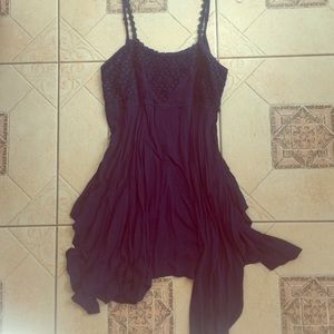 Sugarcloth Navy Blue Flowy Mini Dress