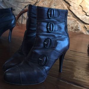 Brown leather booties,made in Italy