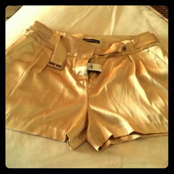 Gold Satin Shorts from "Express"