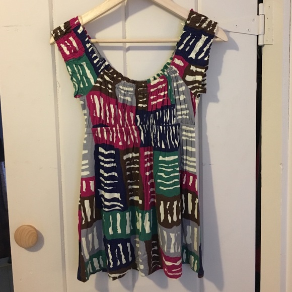 Women's sleeveless multi-colored top