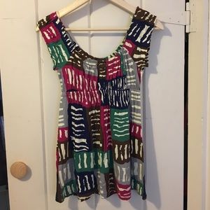 Women's sleeveless multi-colored top