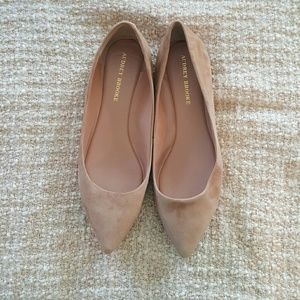 Audrey Brooke tan suede flats