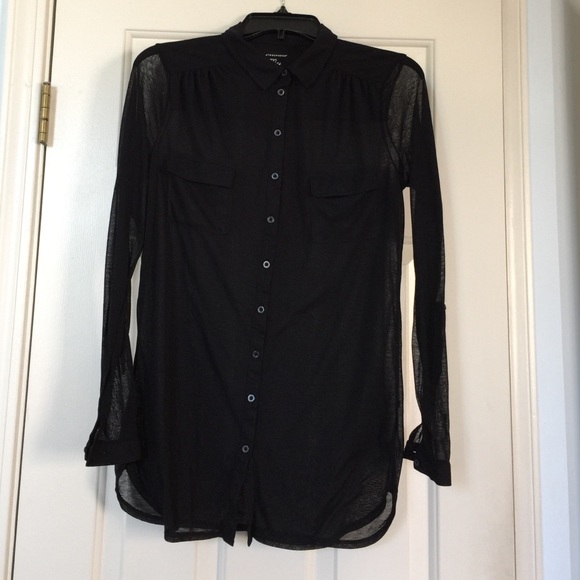 Black sheer stylish blouse