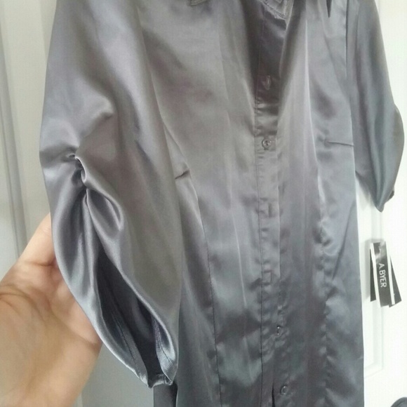A. Byer gunmetal button-down top - Picture 2 of 3