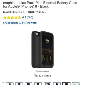 Black iPhone 6 - 6s charging case