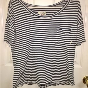 Billabong white and navy striped tshirt w/pocket