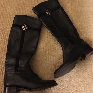 Tory burch riding black boots