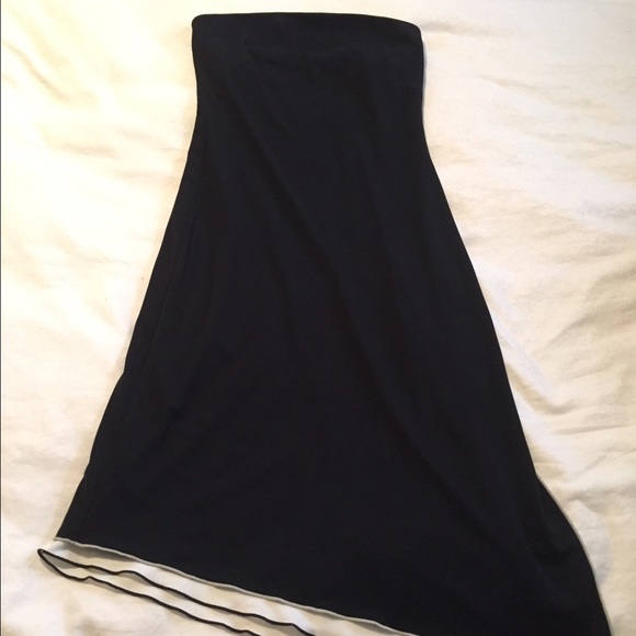 Express Strapless Asymmetrical Hem Dress