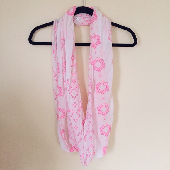 American Eagle Outfitters Accessories - AE Hot Pink Embroidered Infinity Scarf