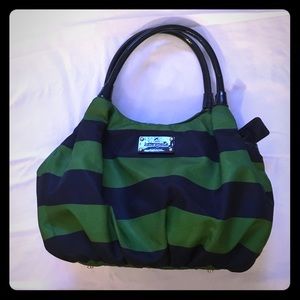 Kate Spade green and navy shoulder bag