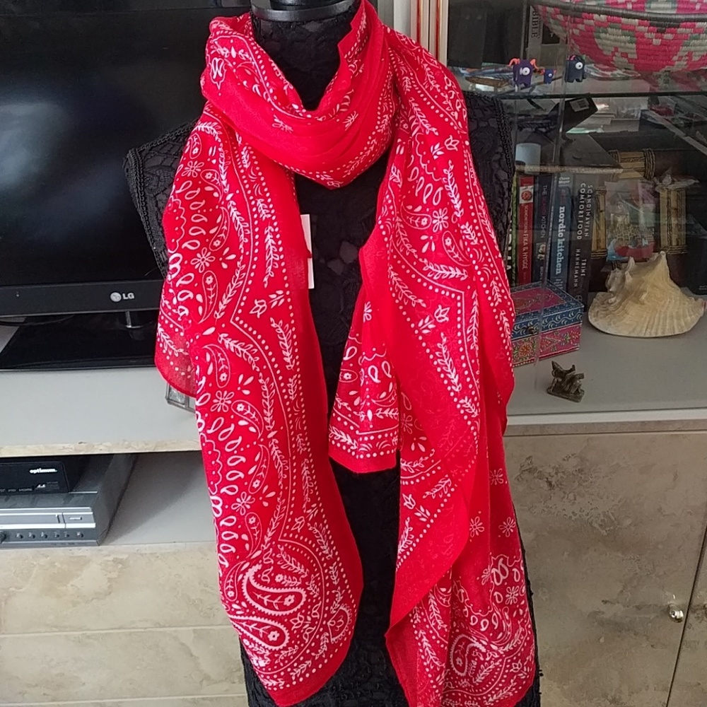 Red Bandanna Cowgirl Scarf