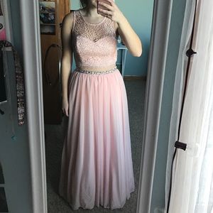 CROP TOP PROM DRESS