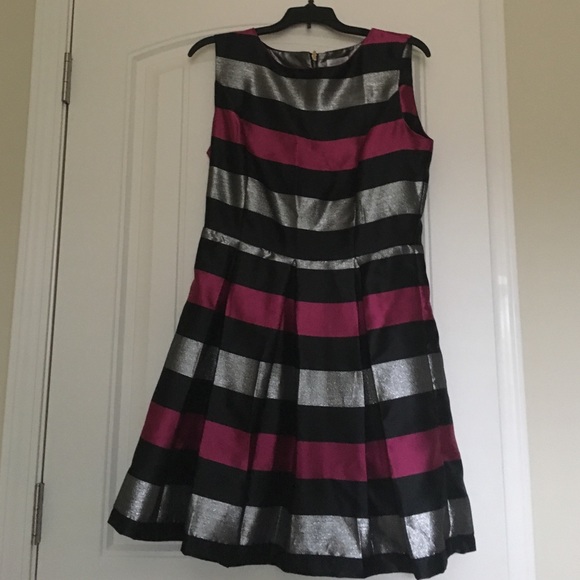 fuschia black and silver dress