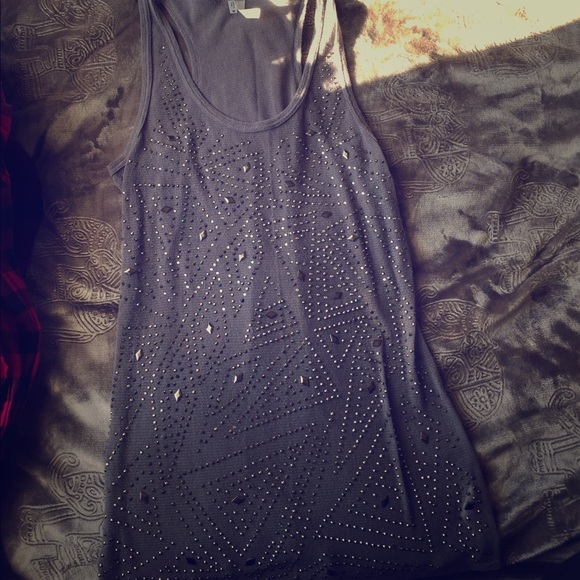 Grey studded tank