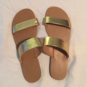 J.Crew metallic gold sandals