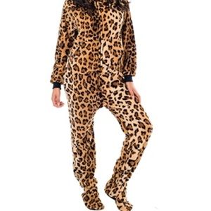 Cheetah Spots Adult Footed Pajamas