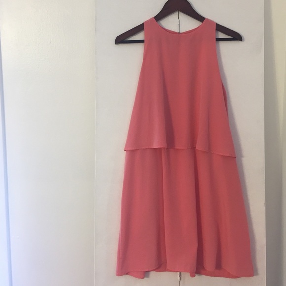 Peach high neck dress