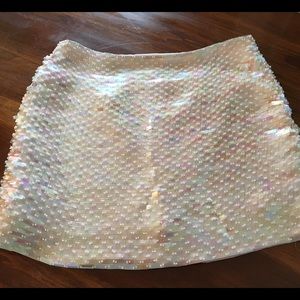 Sequine mini skirt.