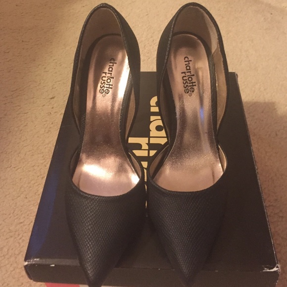 Charlotte Russe Shoes - Black snake pumps