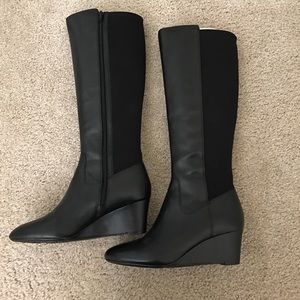 Size 8 Naturalizer Black Wedge Heel Tall Boots