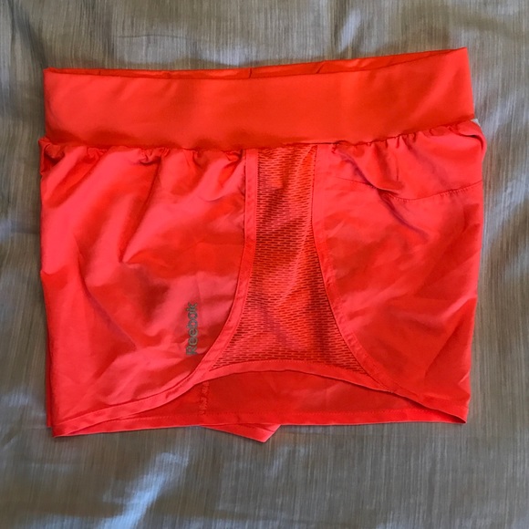 Reebok playdry neon orange running shorts