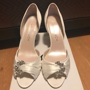 Caparros Ivory Satin Dior Heels 8.5