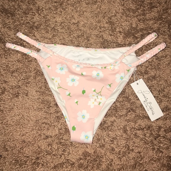 Frankie's Bikini's Pink Pansies Malibu Bottoms