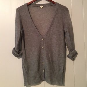 J. Crew Mohair Wool Semi Sheer Cardigan Sweater