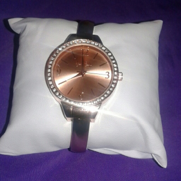 Rose Gold clip-on watch