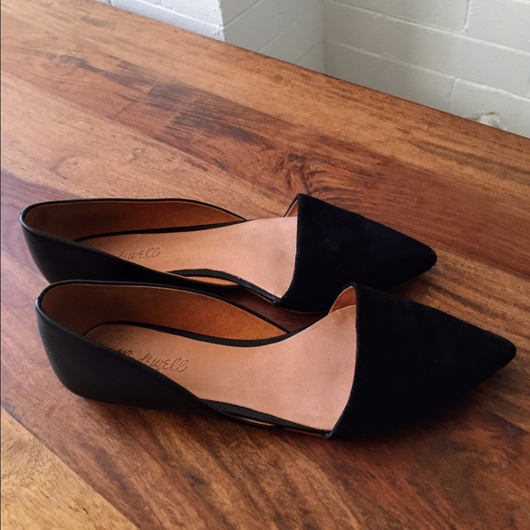 Madewell Shoes - Pointed leather/suede flats. Size 8.5. MADEWELL