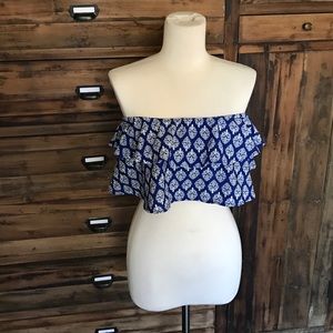 Royal Blue Bandeau Top - EUC